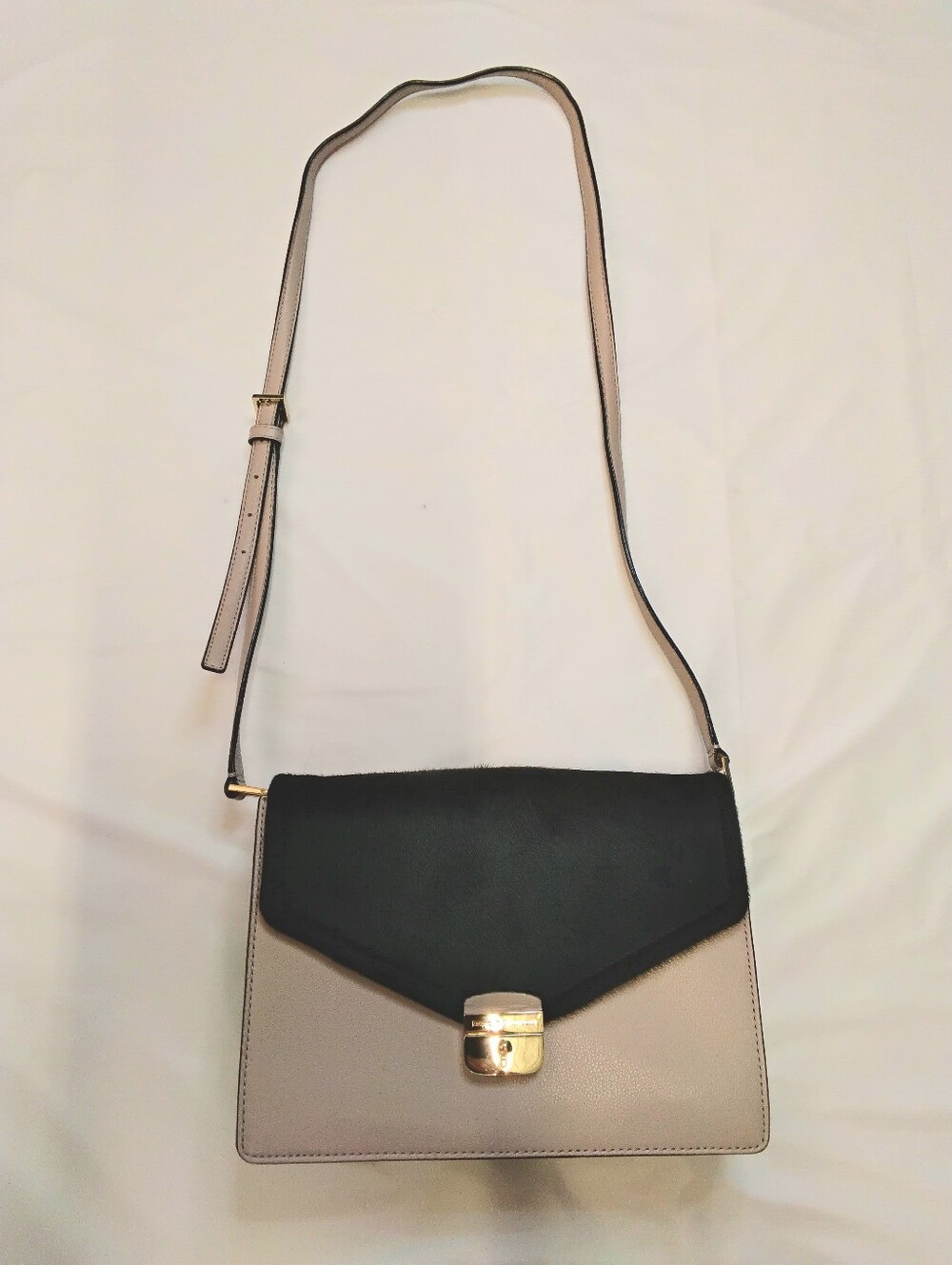 Kate Spade Calf Fur Trim Leather Purse